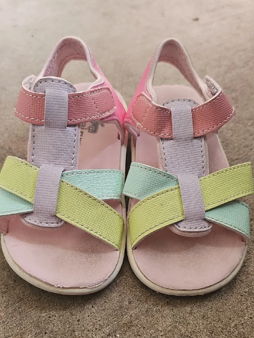 See Kai Run Basics Shayna Pastel Multi-Color Kids Sandals Pink Purple Toddler 8
